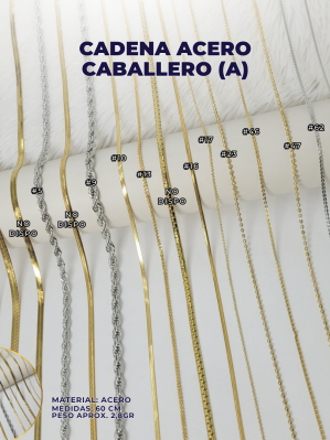 CADENA ACERO CABALLERO (A) *PAQ (10PZ MISMO MODELO)
