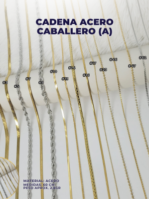 CADENA ACERO CABALLERO (A) *PAQ (10PZ MISMO MODELO)