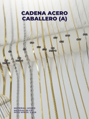 CADENA (A) ACERO CABALLERO *PAQ (10PZ MISMO MODELO)