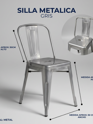 SILLA METALICA GRIS