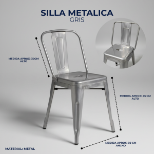 SILLA METALICA GRIS