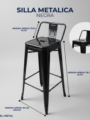 SILLA METALICA NEGRA