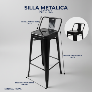 SILLA METALICA NEGRA