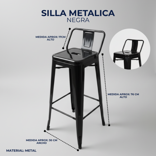 SILLA METALICA NEGRA