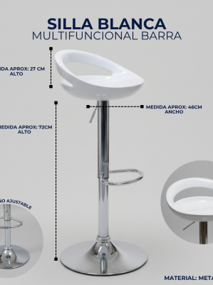 SILLA BLANCA MULTIFUNCIONAL BARRA