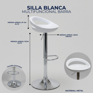 SILLA BLANCA MULTIFUNCIONAL BARRA