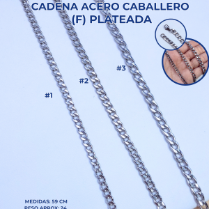 CADENA ACERO CABALLERO (F) PLATEADA