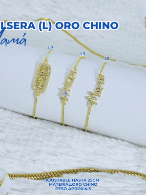 PULSERA (L) ORO CHINO MAMÁ