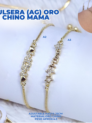 PULSERA (AG) ORO CHINO MAMA