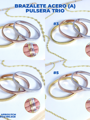 BRAZALETE ACERO (A) PULSERA TRIO