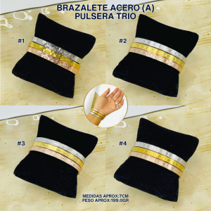 BRAZALETE ACERO (A) PULSERA TRIO