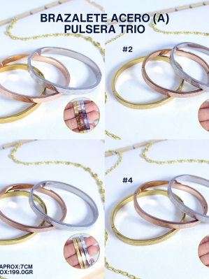 BRAZALETE ACERO (A) PULSERA TRIO
