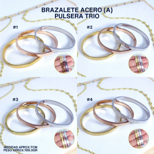 BRAZALETE ACERO (A) PULSERA TRIO