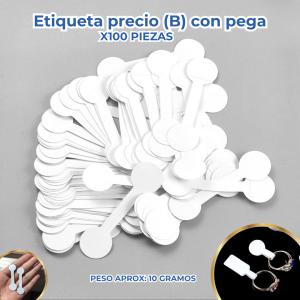 ETIQUETA PRECIO (B) CON PEGA 100PZ