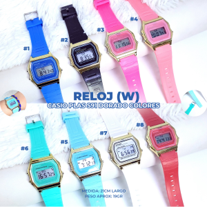 RELOJ (W) CASIO PLAST DORADO COLORES
