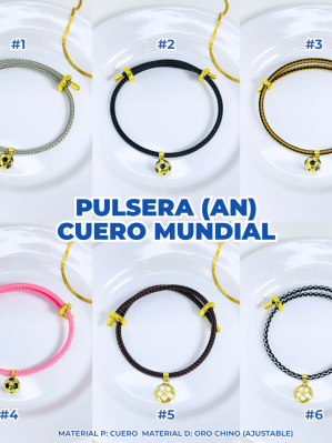 PULSERA (AN) CUERO MUNDIAL