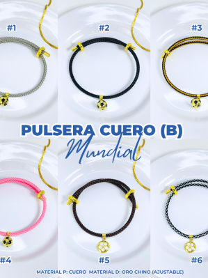 PULSERA CUERO (B) MUNDIAL
