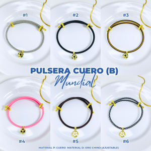 PULSERA CUERO (B) MUNDIAL