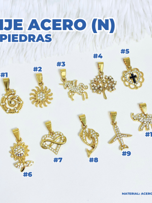 DIJE ACERO (N) C/PIEDRAS