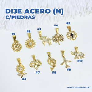 DIJE ACERO (N) C/PIEDRAS