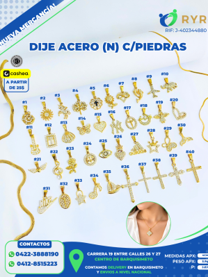 DIJE ACERO (N) C/PIEDRAS