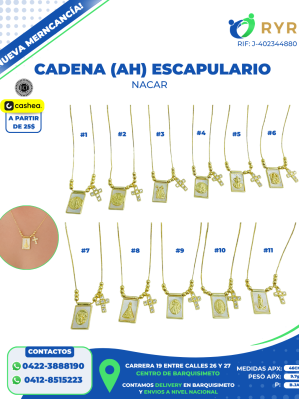 CADENA (AH) ESCAPULARIO NACAR