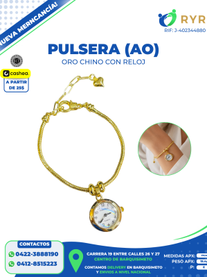 PULSERA (AO) ORO CHINO CON RELOJ