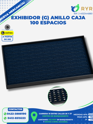 EXHIBIDOR (G) ANILLO CAJA 100 ESPACIOS