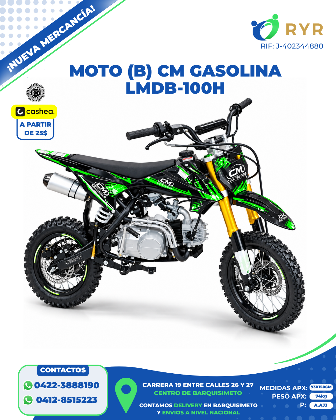 MOTO (B) CM GASOLINA LMDB-100H - Imagen 2