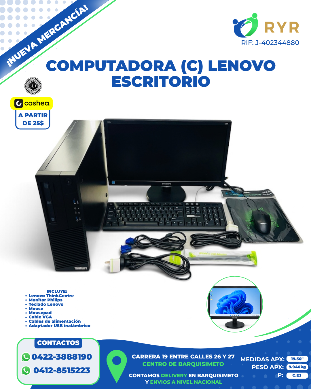 COMPUTADORA (C) LENOVO ESCRITORIO