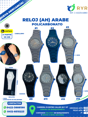 RELOJ (AH) ARABE POLICARBONATO