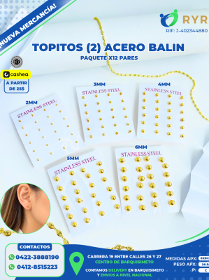TOPITOS (2) ACERO BALIN