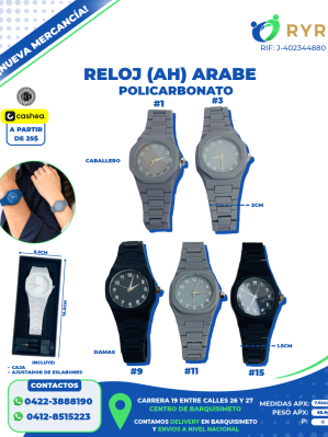 RELOJ (AH) ARABE POLICARBONATO