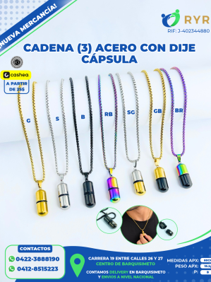 CADENA (3) ACERO CON DIJE CÁPSULA
