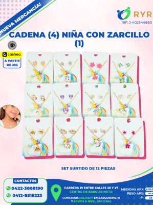 CADENA (4) NIÑA CON ZARCILLO